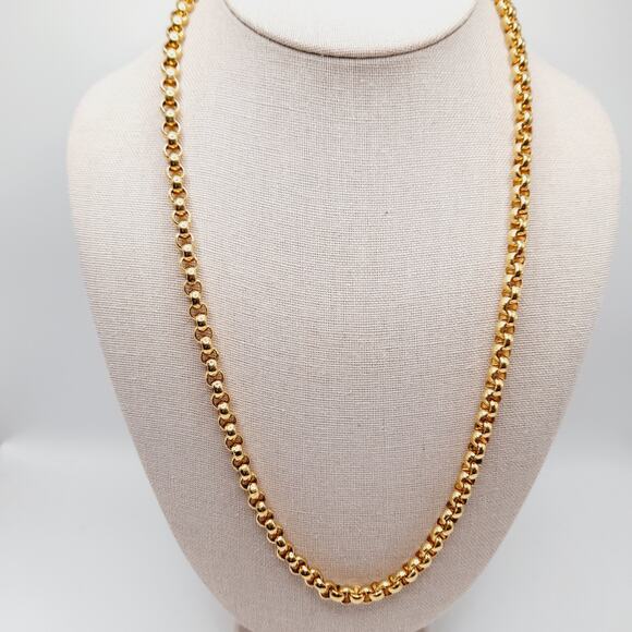 Vintage Monet Gold Plated 24” Link Chain Necklace w/ Lobster Clasp - Picture 2 of 10